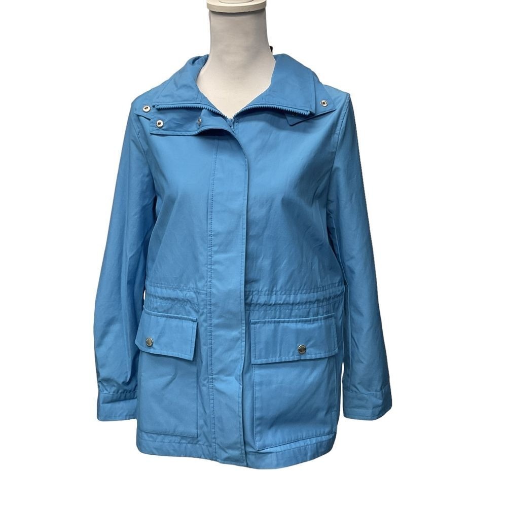 Lands' End Women's Raincoat Windbreaker Jacket Size XS Blue Spring Outdoor